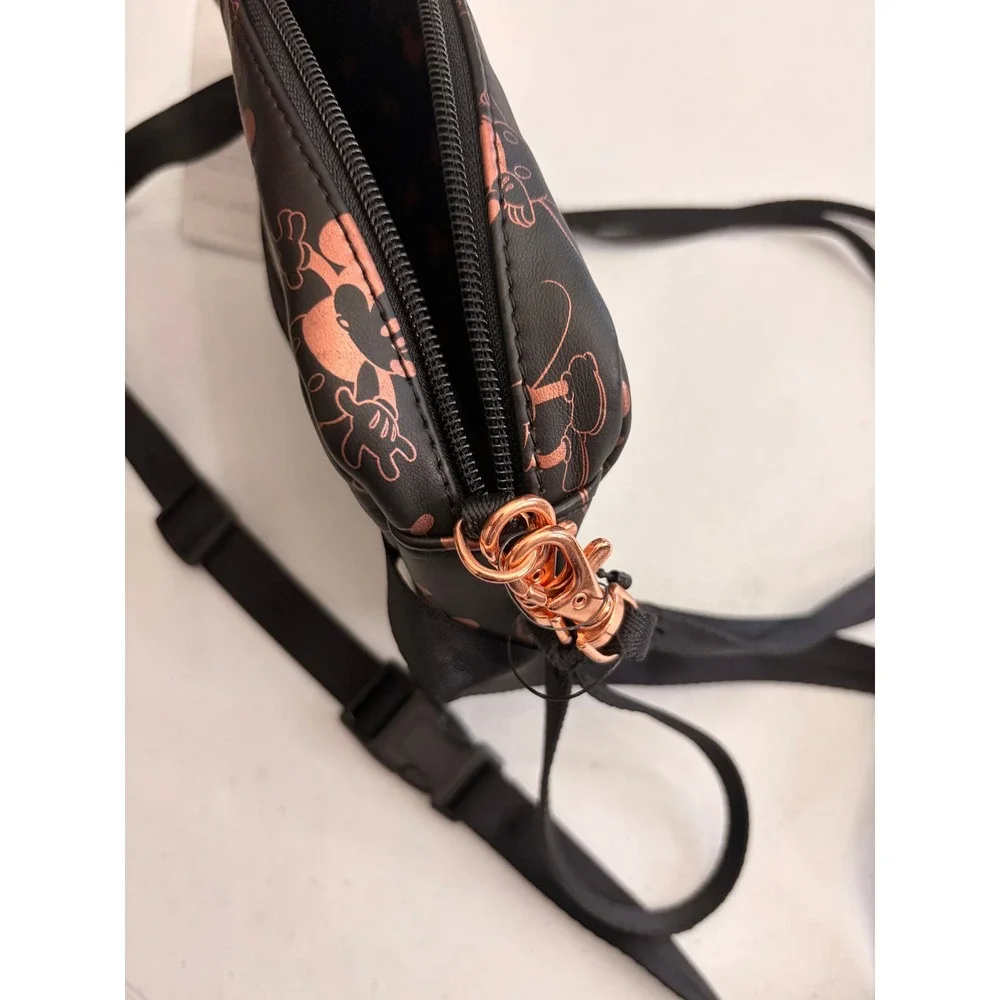 Petunia Pickle Bottom Disney Baby Belt Bag Metallic Mickey Mouse Rose Gold Black